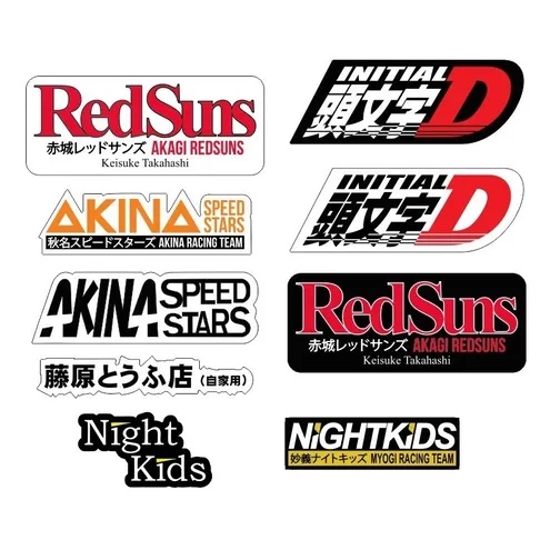 Adesivos Initial D Redsuns Akina Speedstars Jdm Subaru nightkids