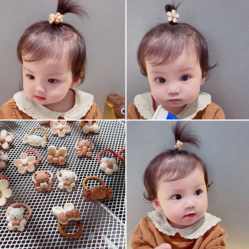 20Pcs/Conjunto Fofo Laço De Borracha Elástica Para Crianças Laços De Cabelo Bebês Meninas Cordas em Oferta na Shopee