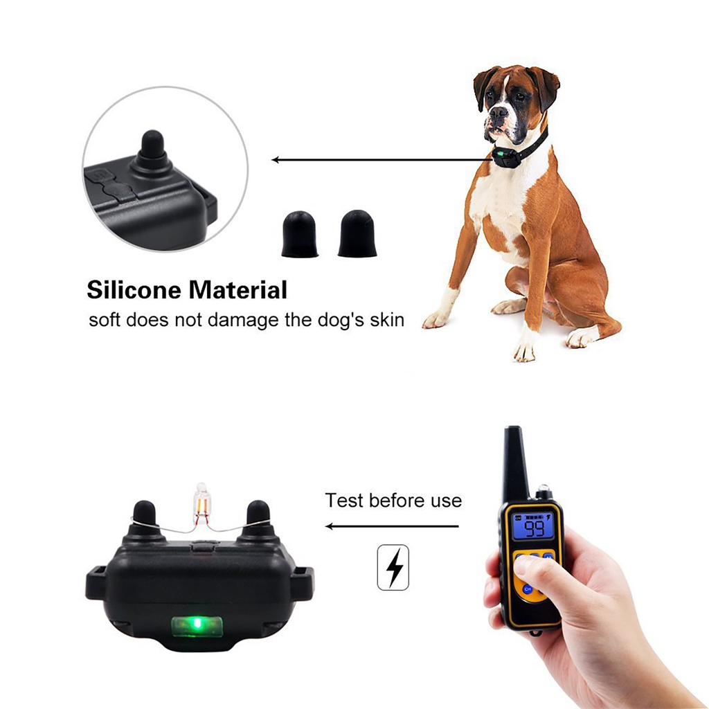 Ningyi683 Waterproof Electric Dog Shock Collar With Remote Control For Large 880 Yard Pet Training 