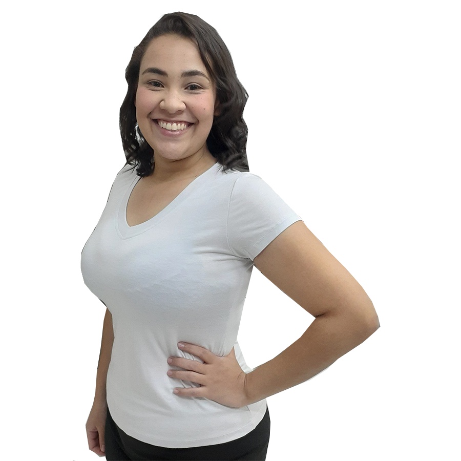 Camiseta T-Shirt Feminina Manga Curta, Blusa Baby Look Básica Casual de Malha Viscolycra Verão