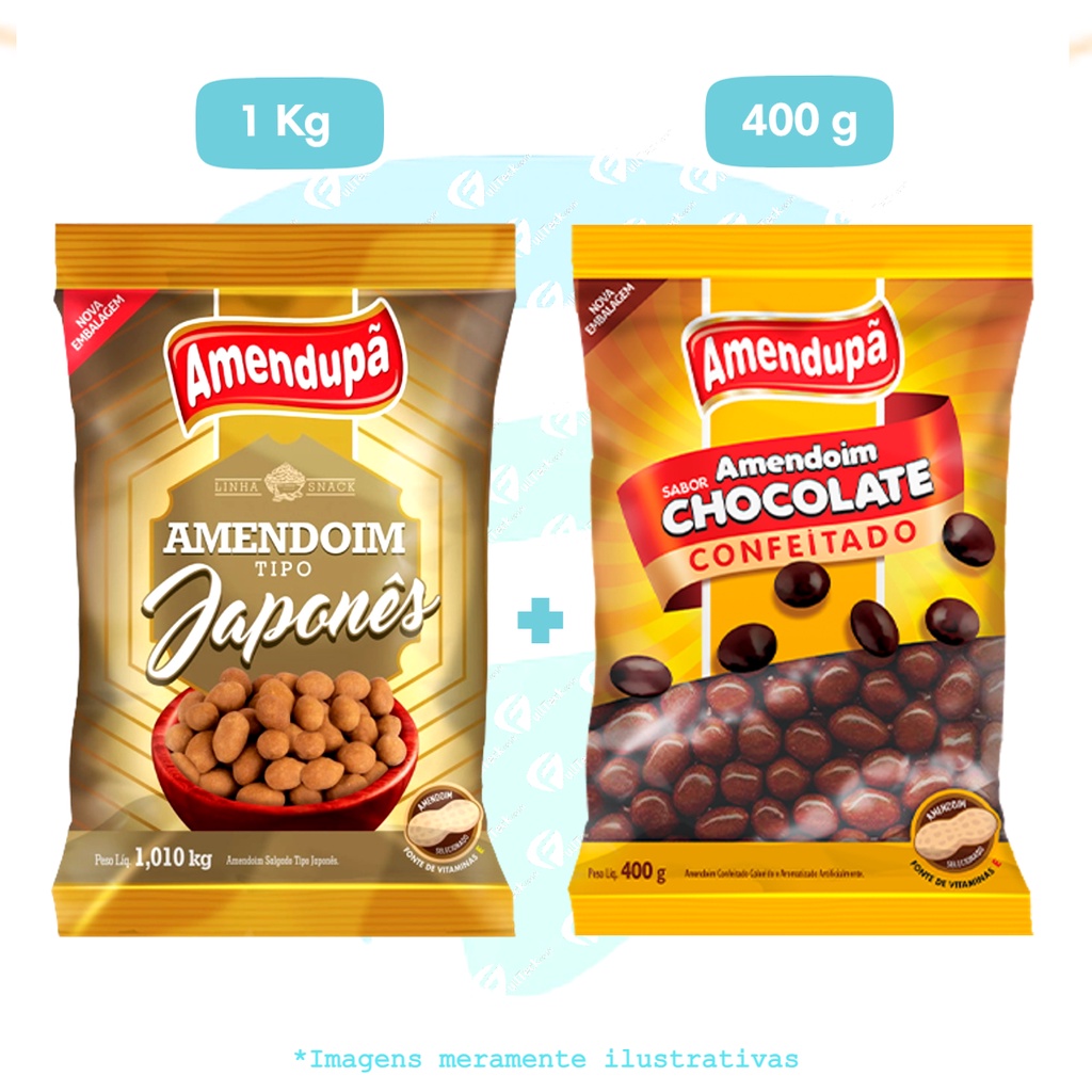 Amendoim Japonês 1Kg + Amendoim de Chocolate Amendupã 400g Qualidade e Sabor em Oferta na Shopee
