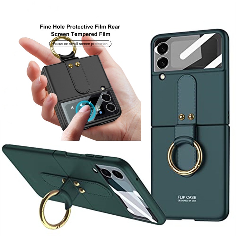 Capa De Celular Ultrafina Com Tela Pequena Anti-Impacto Suporte De Anel Membrana Para Samsung Galaxy Z Flip 3 5G Flip3 Zflexip3