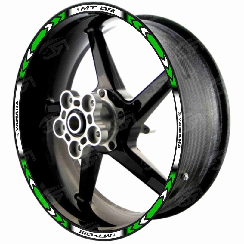 Adesivo Friso Refletivo Roda Moto Yamaha MT-09 MT09 MT 09 M01 verde