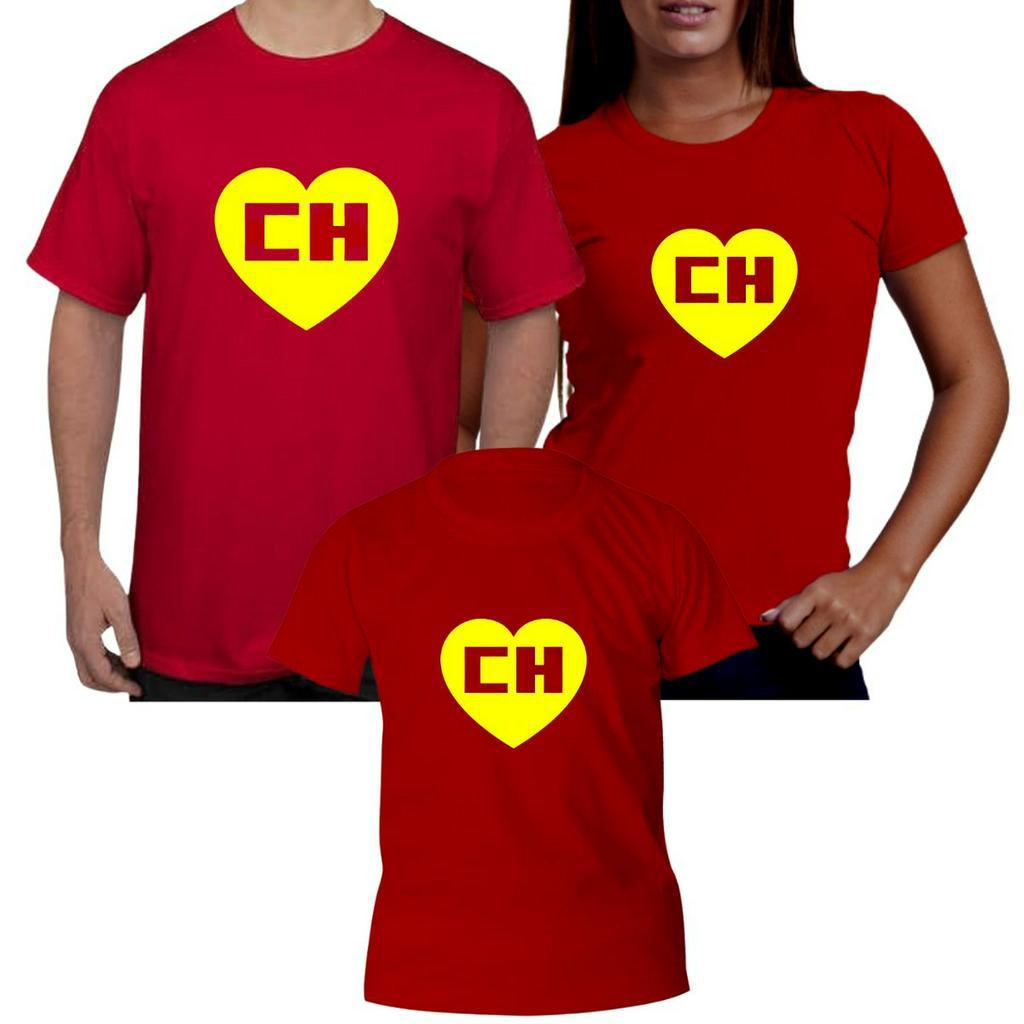 Camisetas Tal Pai tal Filho(a) Tal Mãe Tal Filha Kit Familia Chapolin Monte seu Kit -Valor de 1 Peça
