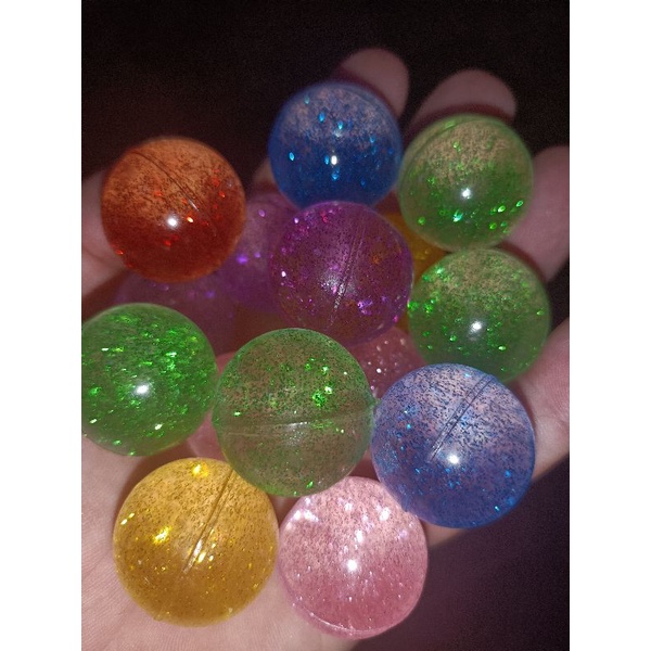 Bolinha  Mix Neon/gliterizada Pula Pula/quica Bolinha 100Un(50 Bolinhas Neon/50 Bolinhas Gliterizada