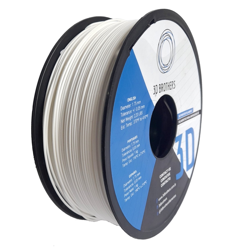 Filamento 3D ABS - BRANCO - 3D Brothers em Oferta na Shopee