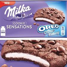COOKIES SENSATIONS OREO CREME 156G MILKA em Oferta na Shopee