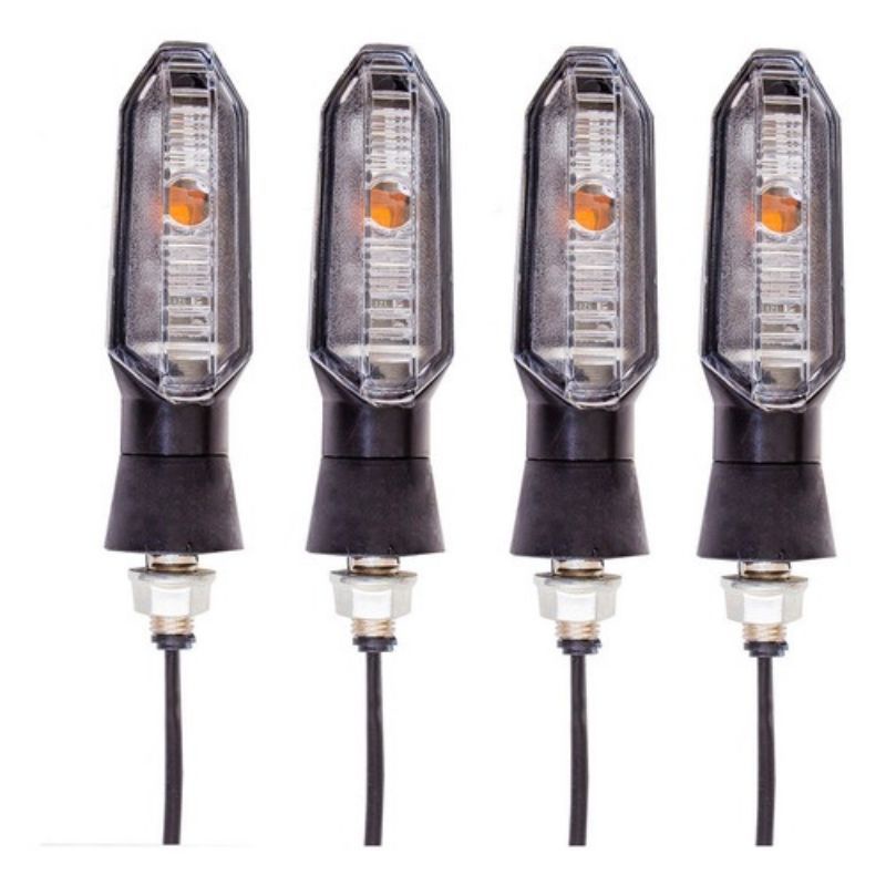 Kit 4 Pisca Seta para Moto Universal Modelo Rosca Esportivo LED CB 250f Twister Cb 300 Tornado Bros Todas Xre 300 Ybr 125 Honda Yamaha