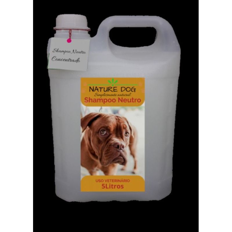 Shampoo Neutro Concentrado 5 Litros Nature Dog, Banho e Tosa, Pet
