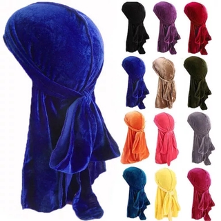 Veludo Cauda Longa Turbante Durag Hip Hop