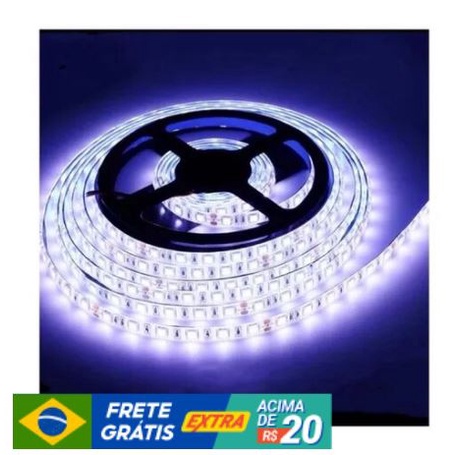 Fita De Led Branco Frio Metros Fonte Shopee Brasil