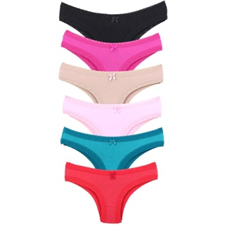 Kit 6 Calcinhas Tanga Rendinha Algodão  Seny Colorido em Oferta na Shopee
