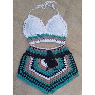 Conjunto crochê blogueira com bojo