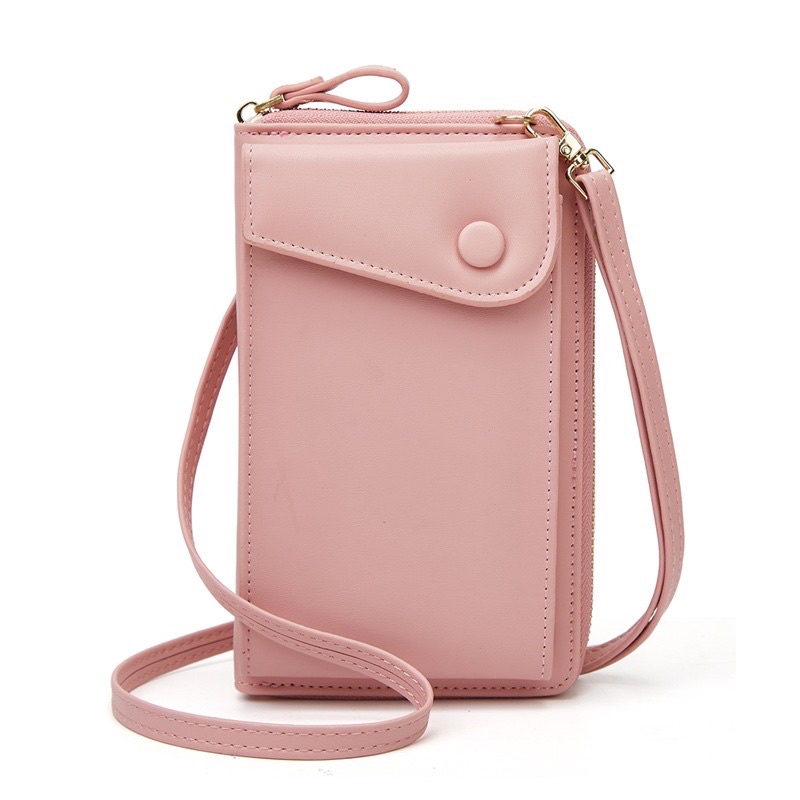 Bolsa feminina porta celular tipo carteira alça transversal 7098