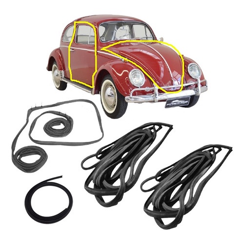 Kit Borrachas 2 Portas Capo Tampa Motor Fusca 59/77 Encaixe em Oferta na Shopee