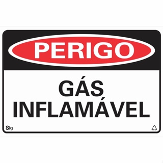 Placa de Sinalização PERIGO GÁS INFLAMÁVEL 20X30 cm em Oferta na Shopee