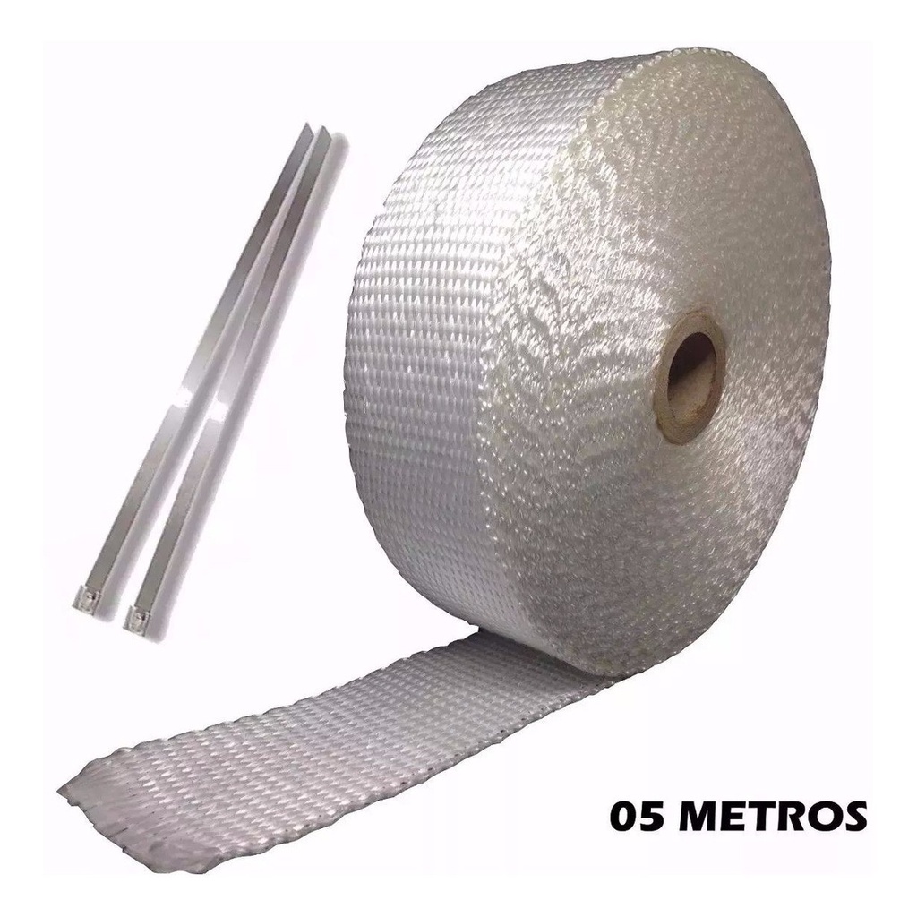 Manta Térmica Branca Fita para Escapamento 05 Metros E 02 Zips em Oferta na Shopee