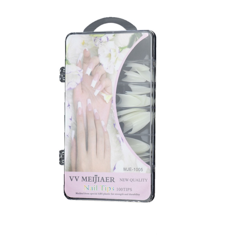 Unha feminina  Clipes para unhas Use clipes falsos europeus e americanos para unhas 100 peças em caixa Clipes para unhas pontiagudas estilo francês