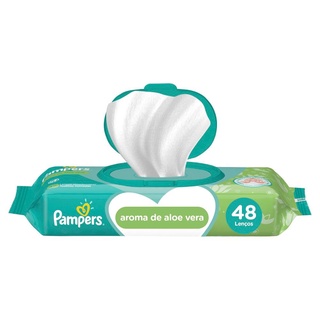 Lenços Umedecidos Pampers Aloe Vera com 48 unidades