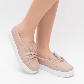Tênis Feminino Slip On Nude Nova Coleção