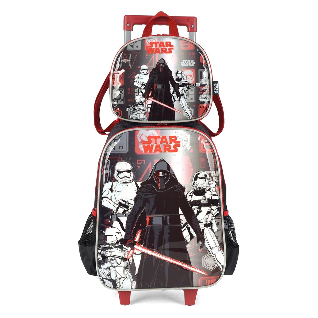 Kit Mochila Com Rodinhas e Lancheira Star Wars Preto | Shopee Brasil