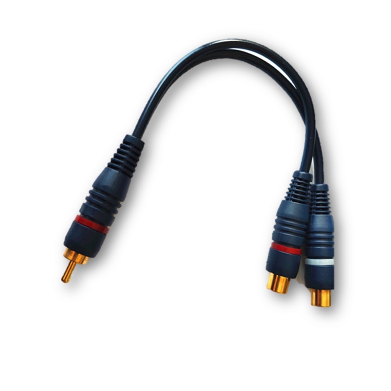 Cabos RCA Y 2M1F 2 Machos e 1 Fêmea Som automotivo Módulo Amplificador Potencia Semi Blindado Injetado Alta Qualidade plug metal