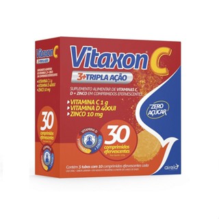 Vitaxon Tripla Ação Vitamina C + D + Zinco 30 Comprimidos Efervescentes em Oferta na Shopee