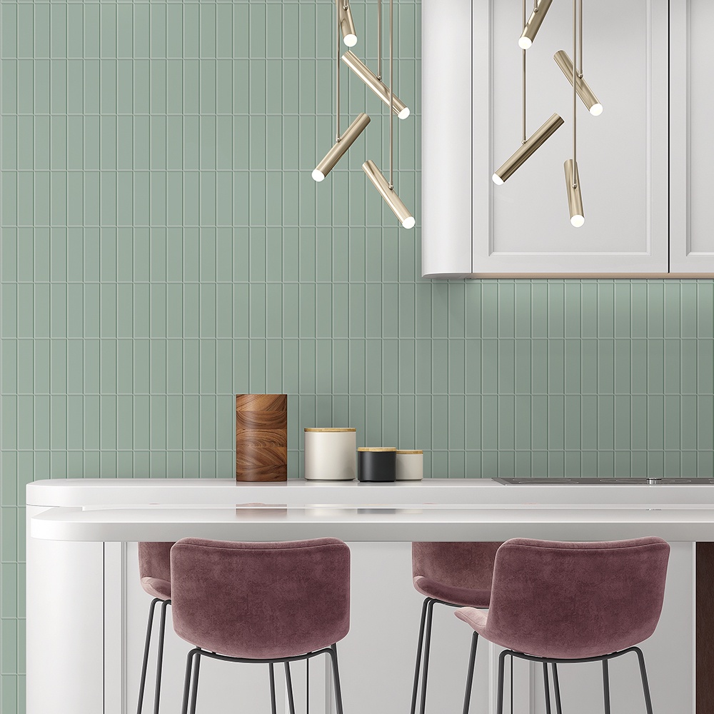 Azulejo Adesivo Lavável Tijolinho Verde 3m x 50cm