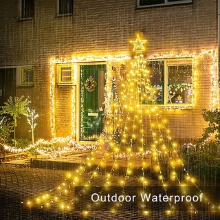 Solar / plug-in à prova d'água 350 LED Star cachoeira Luzes de corda para  decoração de festa de festival de jardim de árvore de Natal | Shopee Brasil