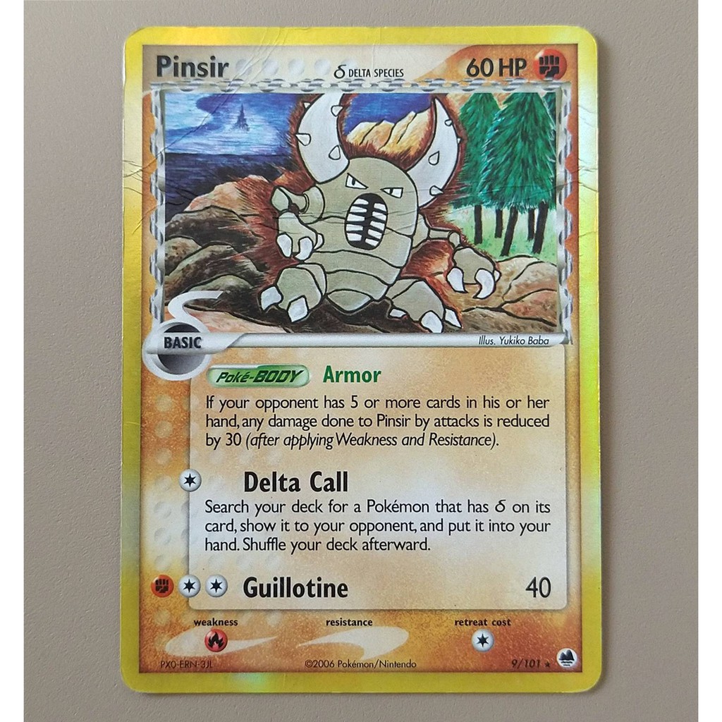 Carta Antiga Pokemon Pinsir 9/101 Holo Rare Delta Species Ex Dragon