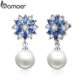 Bamoer JIE060 Brincos Stud Com Contas De Conchas 2 Estilo Moda Jóias Presentes Para Meninas E Mulheres