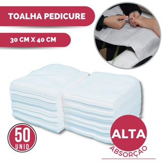 KIt 50 Toalhas Descartável Pedicure Podóloga 30x40 Cm Profissional Unha Pé Cutícula Salão Cutelaria em Oferta na Shopee