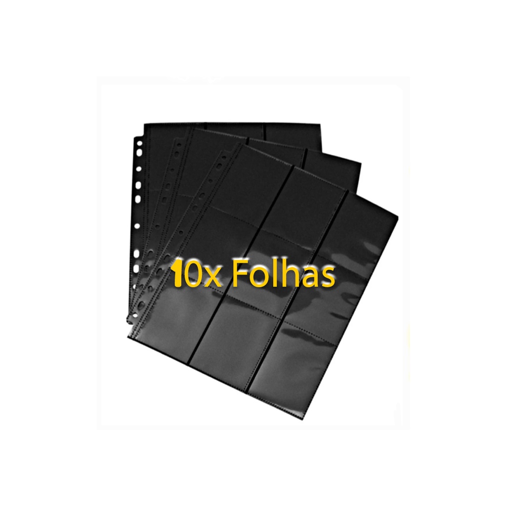 Kit 10x Folhas - Central Black(18 bolsos)