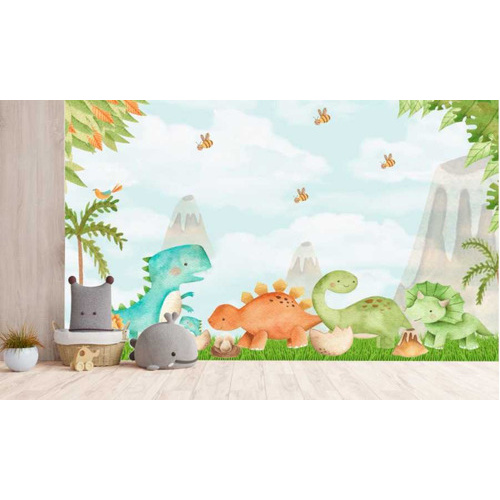Papel De Parede Dinossauros Amiguinhos