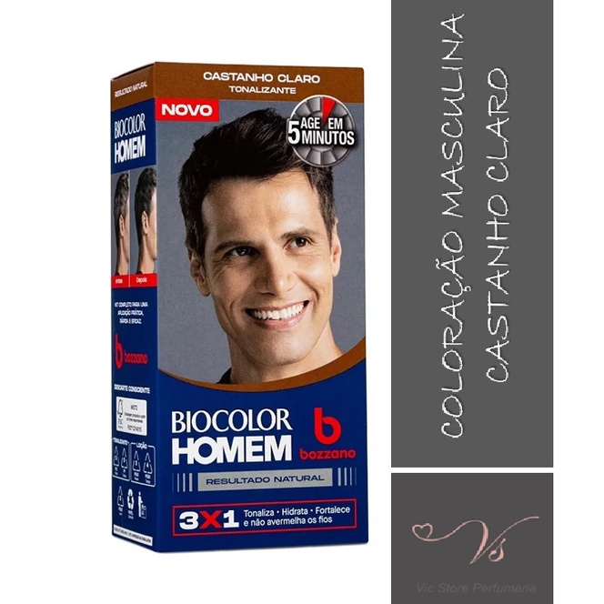 Tonalizante Bozzano Biocolor Homem Castanho Claro