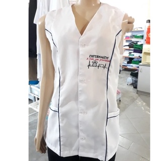 jaleco feminino acinturado bordado enfermagem vida com prioridade