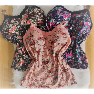 kit 3 blusa feminina regata alça fina com bojo estampada e lisa verao