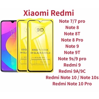Película De Vidro 9D/3D Xiaomi Redmi Note 7/8/8T/9/9S/9 Pro/Note 10/10S/11/Redmi 9/9T/9A/9C