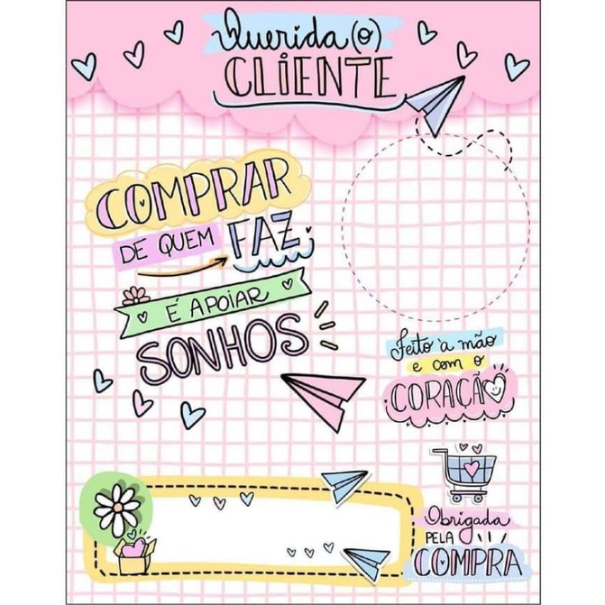 cartão de agradecimento ao cliente/cartão/cliente/papelaria/TAG/papelaria fofa/