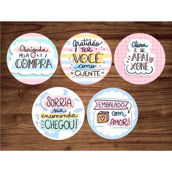 Adesivos Sortidos Agradecimento Cliente 100un 3x3cm Shopee Brasil 9339