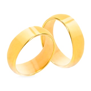 Anel de OURO 18K Banho Aliança 6mm Anatômicas Antialergica