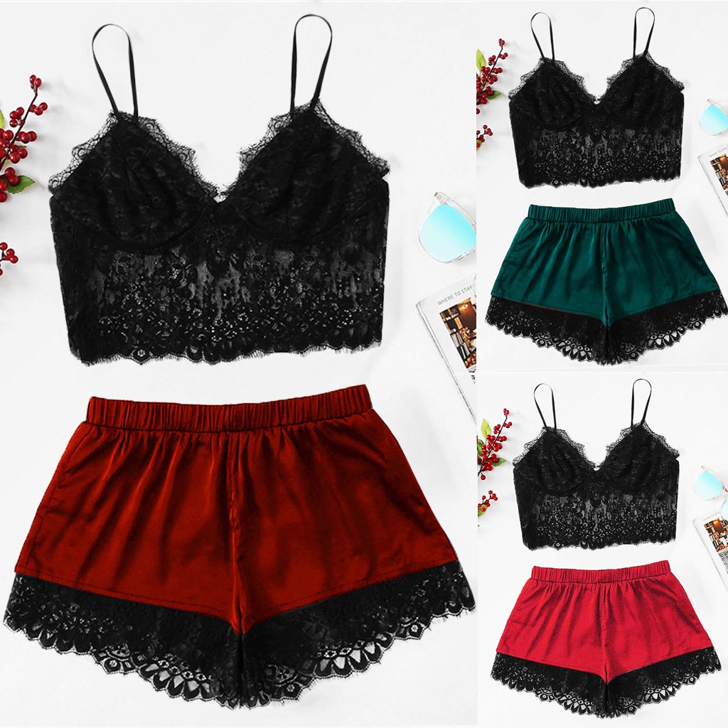 Conjunto de Lingerie de Renda Plus Size Feminino / Roupa Íntima