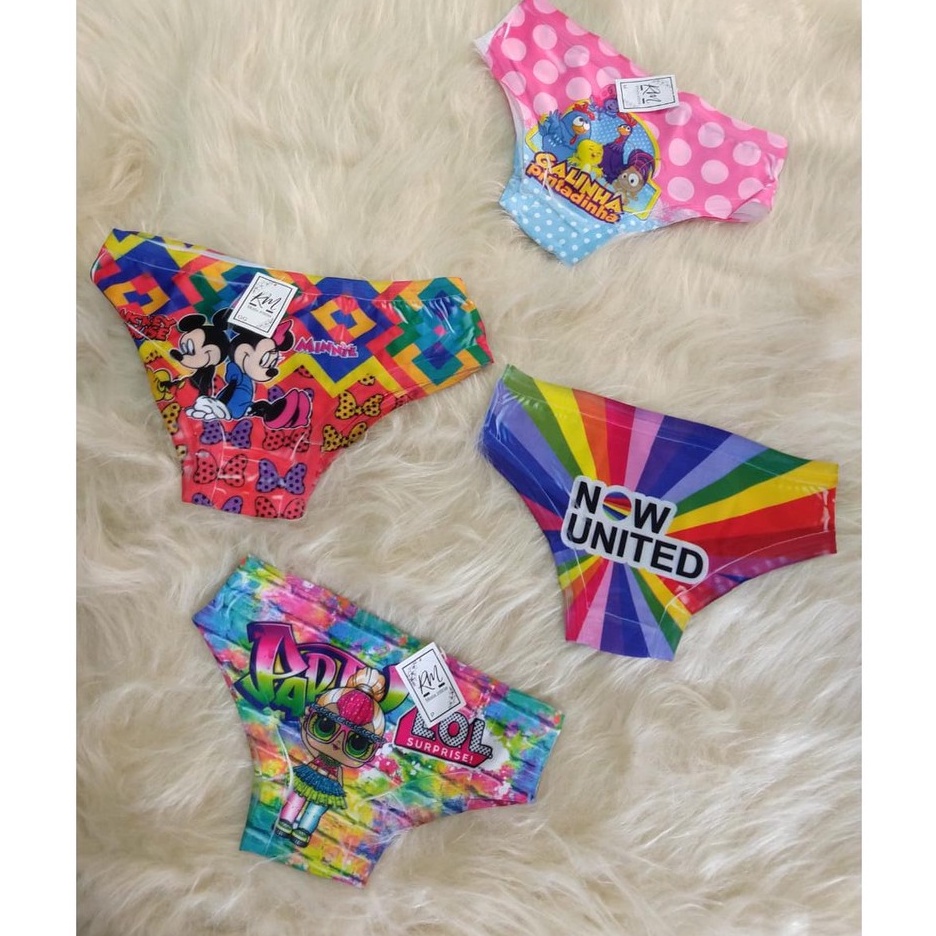 Calcinha Sublimada de Microfibra - Linha Infantil