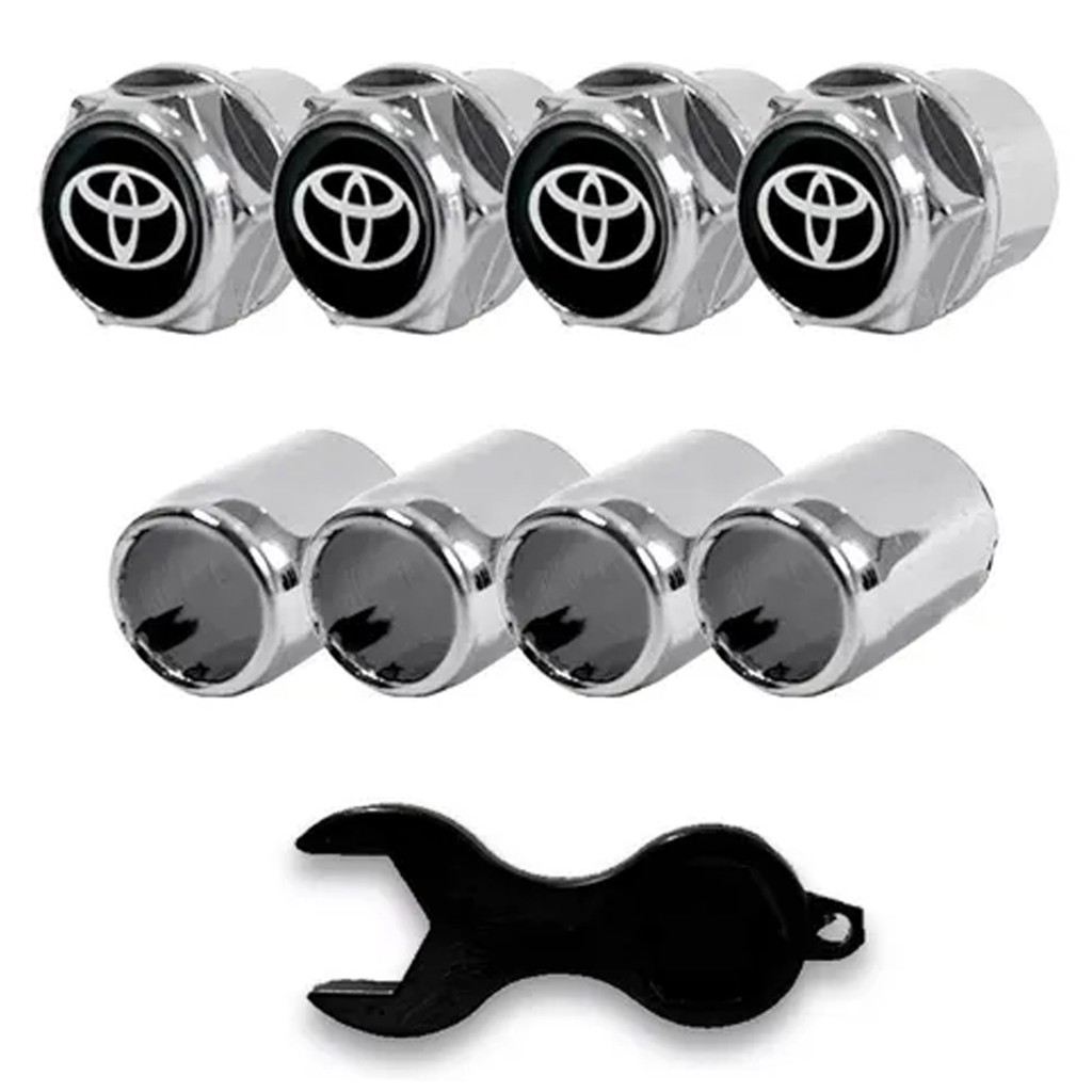 Tampa Bico Válvula Antifurto Pneu Cromado Hilux Corolla Etios Yaris