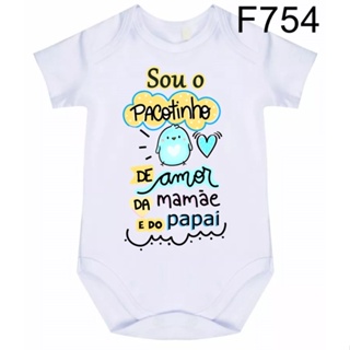 Body Roupa de Bebê Frases Sou o Pacotinho De Amor Da Mamãe e Do Papai F754- em Oferta na Shopee