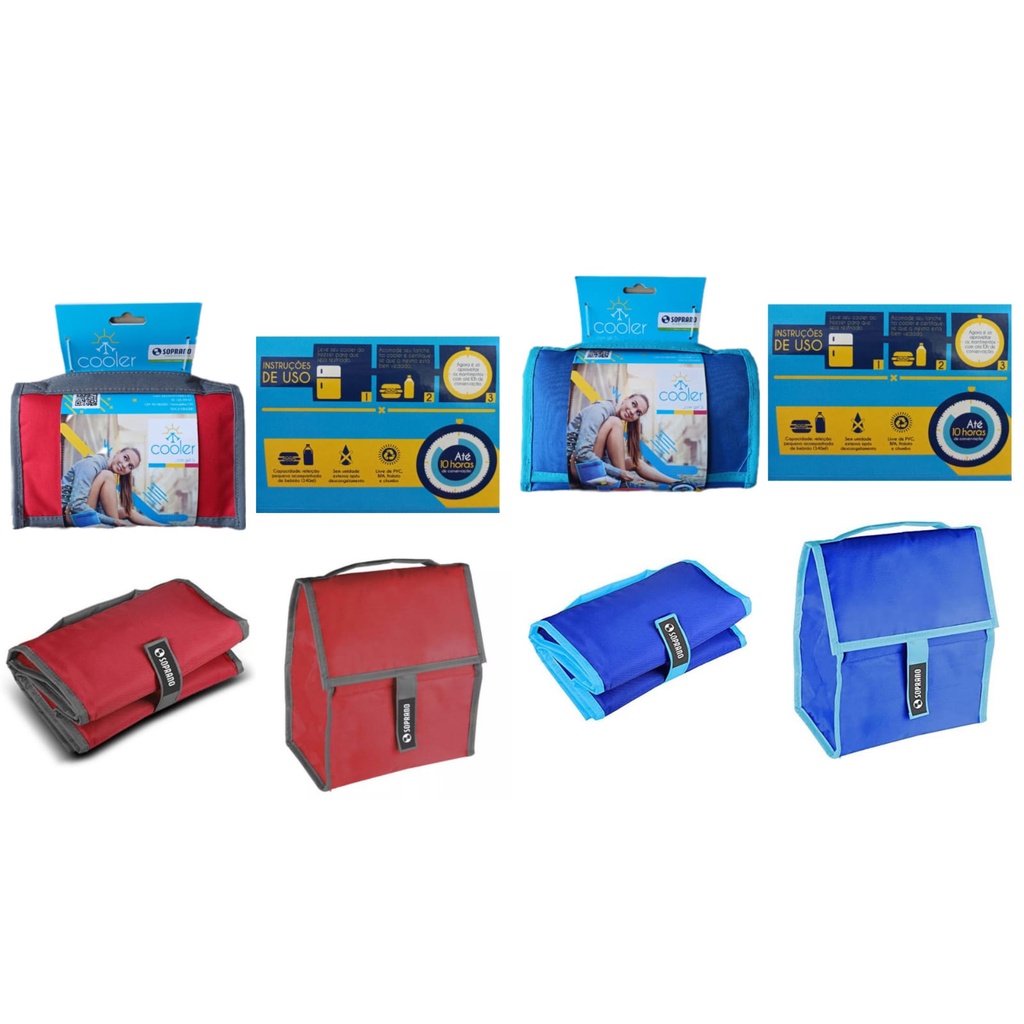 Bolsa Térmica Cooler com gel 5lts Soprano - Até 10 horas de conservação