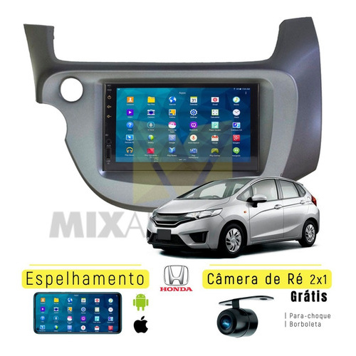 Central Multimídia Compatível Com Central Multimídia Mp5 Honda Fit 2010 2011 2012 2013 2014