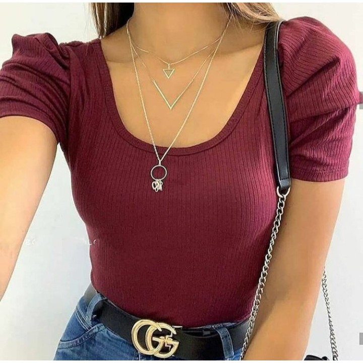 Body feminino manga princesa bufante tendência moda blogueira