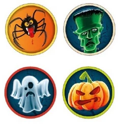 16 ADESIVOS REDONDOS HALLOWEEN (LATINHA/GARRAFINHA) TEMA 02 110.5