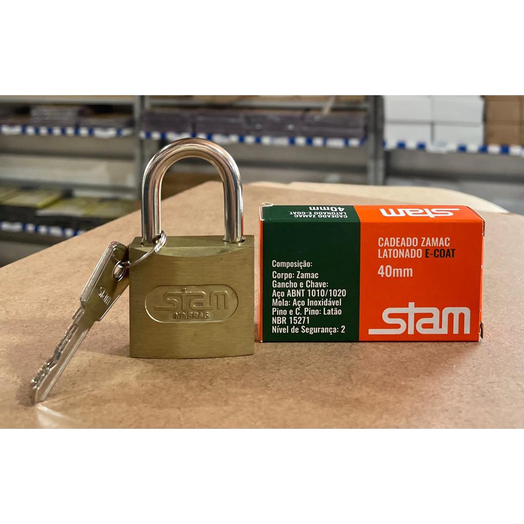 Cadeado 40MM Zamac Stam em Oferta na Shopee
